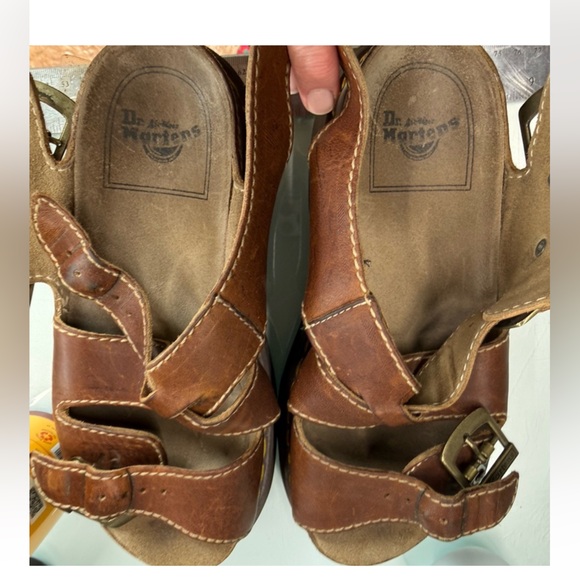Vintage 90s Dr Martens Fisherman Sandals Brown Leather Chunky SZ 8 size 10 W